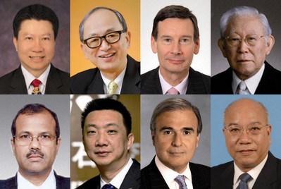 入圍名單由8位具豐富經(jīng)驗和領導地位的國際評審嚴謹篩選。（由上至下, 從左至右）泰國商會暨泰國貿(mào)易委員會秘書長Vichai Assarasakorn、世界黃金協(xié)會遠東區(qū)董事總經(jīng)理鄭良豪、國際鉑金協(xié)會首席執(zhí)行官高偉政(James Courage)、東京鉆石交易所(Tokyo Diamond Exchange)名譽主席加藤英高、荷蘭銀行(ABN AMRO Group)國際鉆石及珠寶部亞洲區(qū)主管Biju Patnaik、上海鉆石交易所總裁林強、美國珠寶商協(xié)會（Jewelers of America）執(zhí)行長倫奇（Matthew Runci）、國際有色寶石協(xié)會主席袁健榮